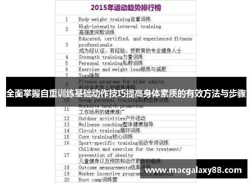 全面掌握自重训练基础动作技巧提高身体素质的有效方法与步骤